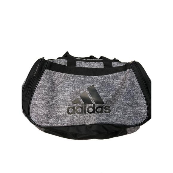 Adidas Defender Small Gray Black Gym Bag 18"x10"x12" - Picture 1 of 7